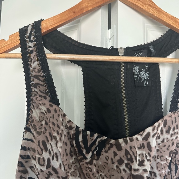 Vintage Guess Animal Print Scoop Neck Mini Sundress - Picture 4 of 9